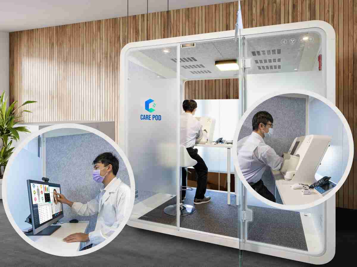 达擎于医疗科技展中展出＂远距诊疗舱＂，，以因应医疗数字化及社会高龄化趋势下、、、、复诊及慢性病患等族群对于远距看诊需求逐渐升高所推出的创新整合方案。。。多功能合一、、、高隐私性的远距诊疗舱可根据病患端与医师端的不同需求，，提供弹性化及客制化功能，，，节省医生和病患的精力及时间